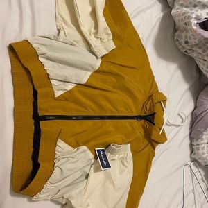 love tree yellow cropped windbreaker jacket